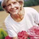 Older woman with flowers